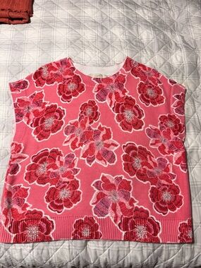 LOFT Pink Floral Knit Top